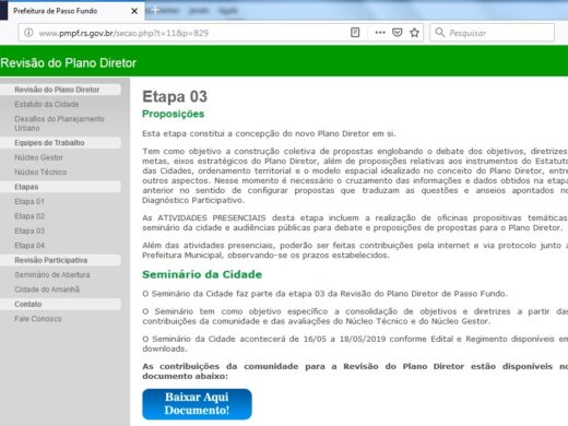 Plano Diretor: contribuições da comunidade