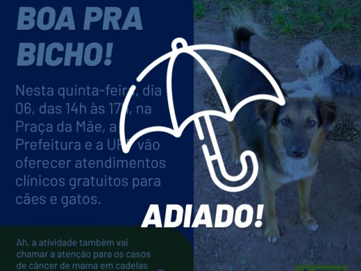 Evento de saúde animal é adiado em função da chuva