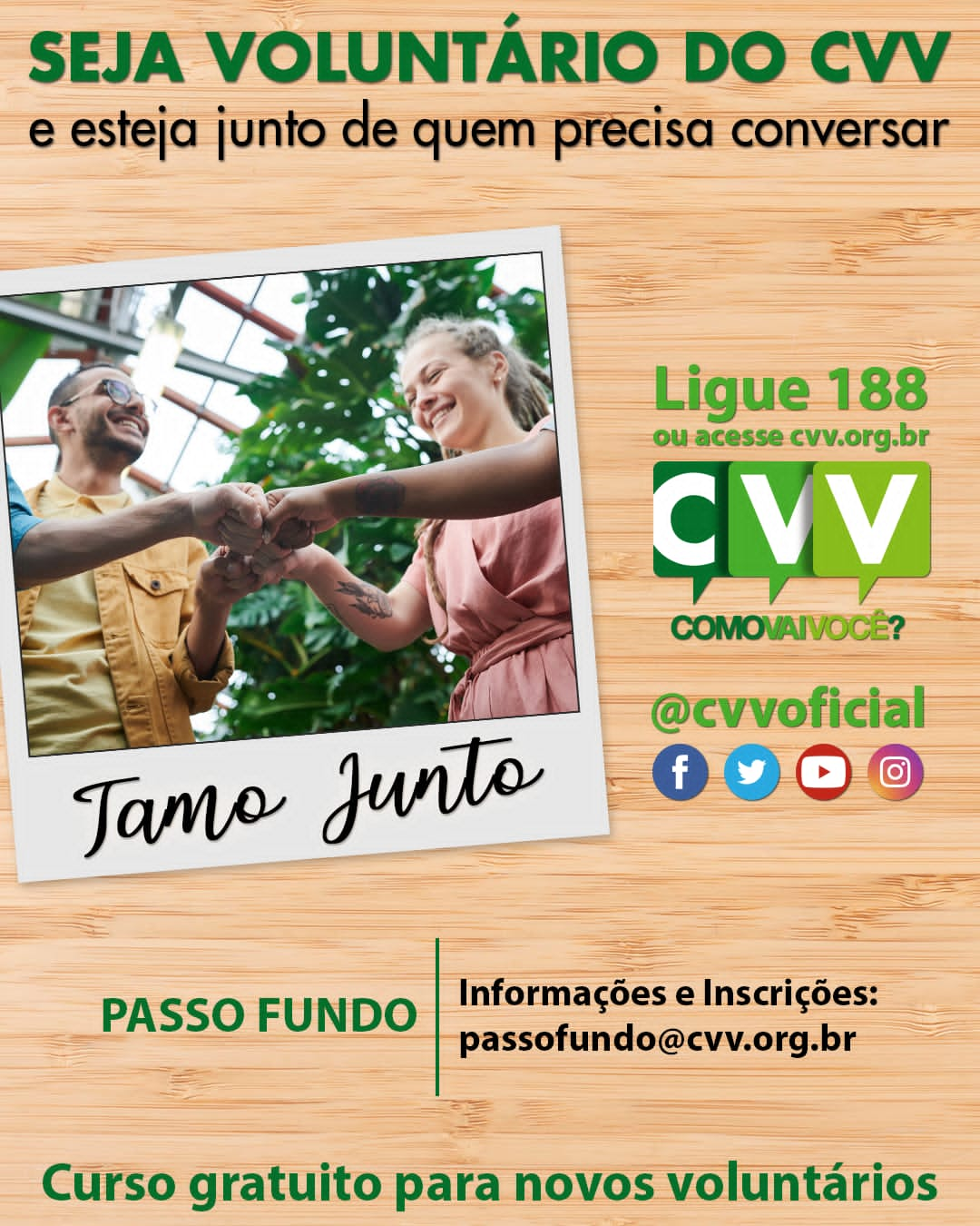 Centro de Valorização da Vida (CVV) realiza curso para capacitar voluntários em Passo Fundo