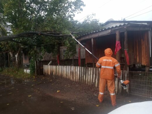 Defesa civil municipal e equipes da Prefeitura atendem ocorrências em função das chuvas no feriado do Dia do Trabalhador