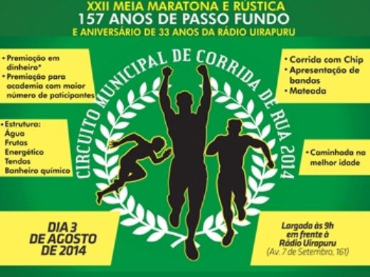 Inscrições para a XXII Meia Maratona e Rústica encerram nesta quarta-feira