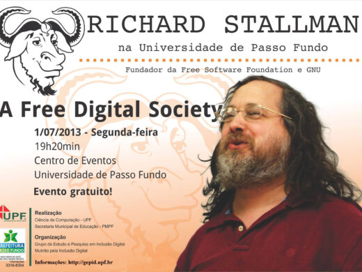 Fundador do movimento do software livre palestra em Passo Fundo