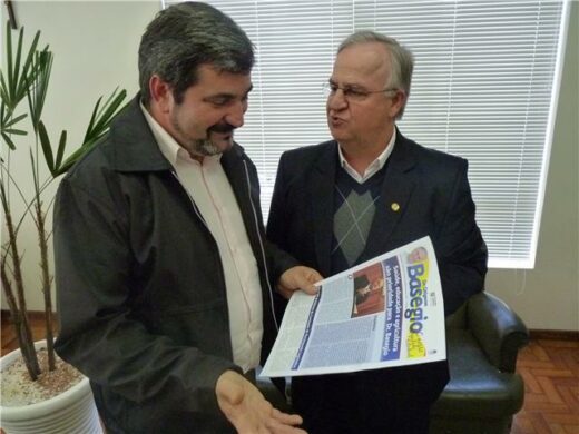 Cecconello recebe deputado Basegio