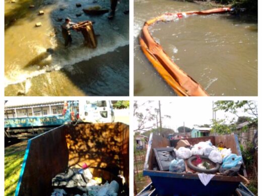 Trabalho de recuperação é feito no Rio Passo Fundo