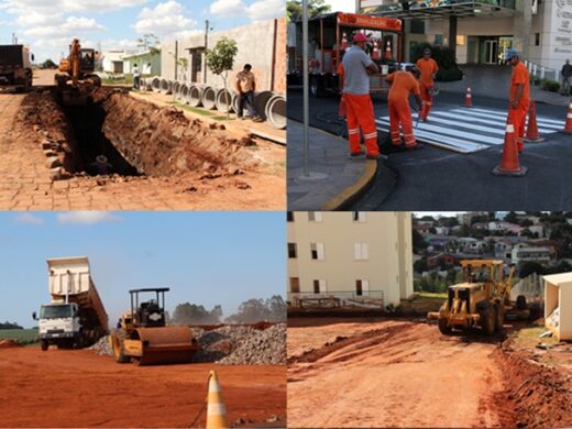 Cinco frentes de trabalho da Prefeitura executam obras na cidade