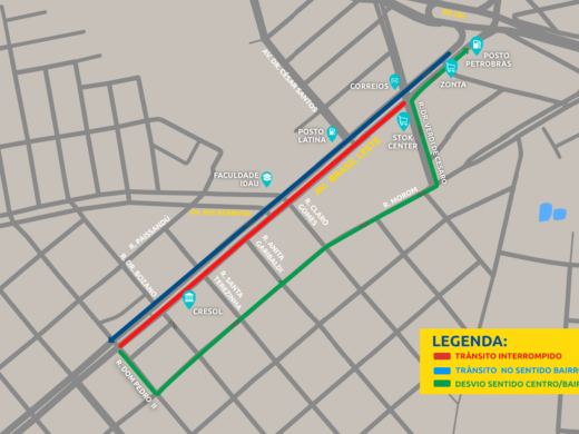 Novo desvio na avenida Brasil