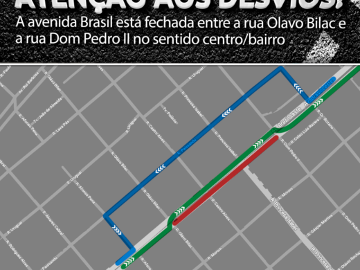 Brasil com novos desvios a partir de segunda-feira