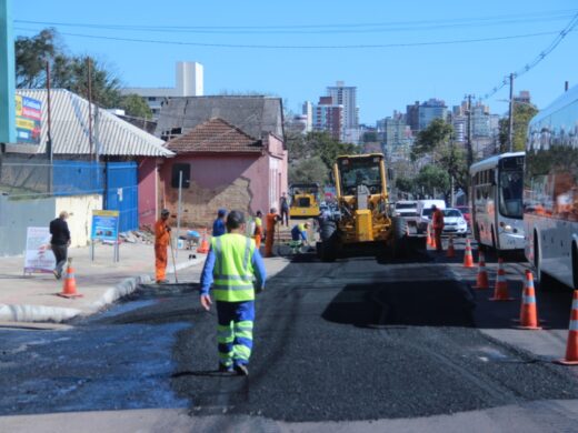 Obra da Avenida Brasil avança com tempo bom