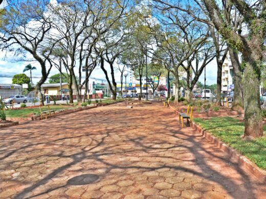 Praça em frente ao Cecy Leite Costa é revitalizada