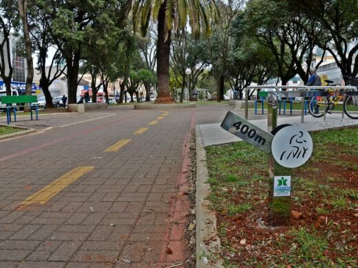 Ciclovia recebe marcadores de distância