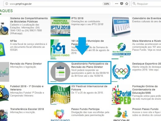 Plano Diretor: questionário sobre vai até domingo