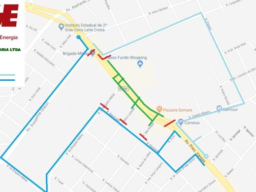 Falta de energia elétrica e interrupção de vias