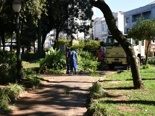 Praça Marechal Floriano passa por limpeza